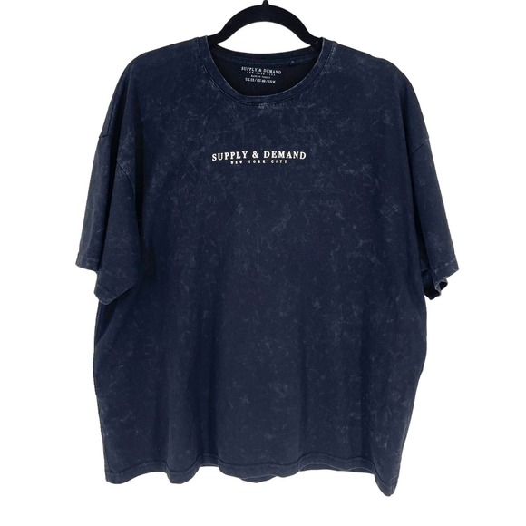 Supply & Demand M Black Stone Washed New York Skyline Graphic Short Sleeve Tee - Picture 2 of 4